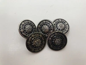 Cappotto giacca usato 5 bottoni tondi metallo argento inciso flat shake 11/16 - Foto 1 di 4