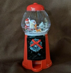 Mini Máquina Gumball Navidad Diorama Nieve con Papá Noel y Ciervo Vintage - Imagen 1 de 9