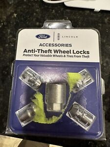 Genuine  Wheel Locks - Chrome Plated Ford Exposed Lugs DM5Z1A043A Brand New