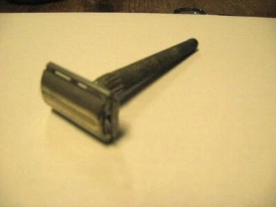 ancien rasoir mécanique pour lames Gilette, ouverture papillon - BE d'usage - Photo 1/4