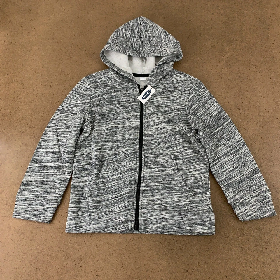 Old Navy Boy Girl Unisex Gray Uniform Zip Hoodie ZIPPER Size XL …