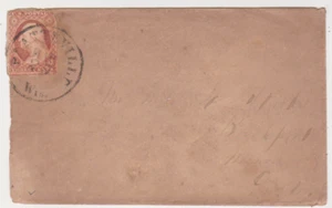 Scott #10 3c  Mar.25 Washington Cover from Platteville Wisconsin to City - Picture 1 of 1