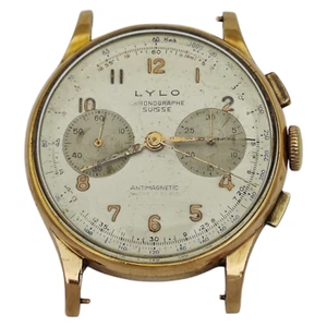 VINTAGE – LYLO - CHRONOGRAPHE SUISSE – Ø 38 MM – SWISS MADE – 1950s MEN'S WATCH - Picture 1 of 12