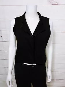 BCBG MaxAzria Womens Vest Size S Black Buttons Lined Sleeveless - Picture 1 of 7