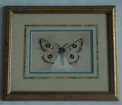 Ilustración detallada a pluma y tinta arte de una polilla - mate, enmarcado y debajo de vidrio Foto 1 de 4