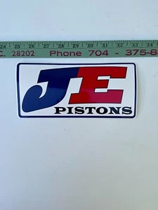 Calcomanía de vinilo vintage de carreras de automóviles "JE Pistons" años 90  - Imagen 1 de 3