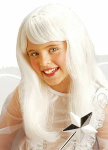 Weiße Perücke Engel Engelsperücke Weihnachten Kinder Mädchen Fasching KK - Bild 1 von 2