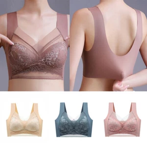 Womens Comfort Seamless Push Up Bra Shapewear Stretch Comfy Crop Top Vest Sports - Picture 1 of 19