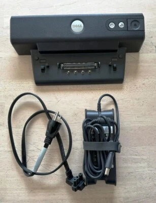 Replicador de puertos de estación de acoplamiento Dell Latitude PR01X con fuente de alimentación Foto 1 de 3