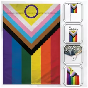 Inclusive Pride 12x18in Garden Flag LGBTQ Rainbow Pride Front Yard Home Decor - Picture 1 of 6