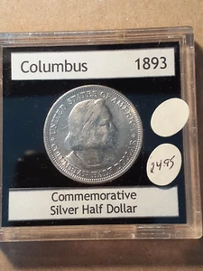 1893 COLUMBIAN COMMEMORATIVE HALF DOLLAR IN HOLDER - Picture 1 of 2