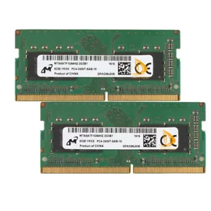 Micron 16 GB DDR4 RAM 2x 8GB 1RX8 PC4-19200 2400T 1.2V SODIMM Laptop Memory`CL17 - Picture 1 of 7