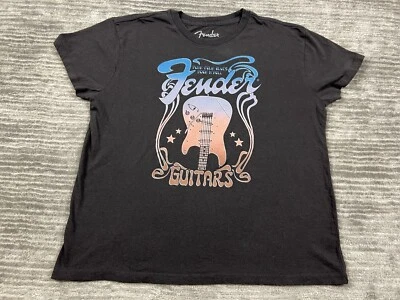 Fender Top Womens Large Black Shortsleeve Shirt Guitar - Imagem 1 de 4