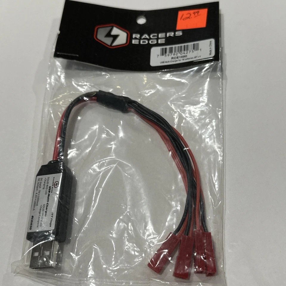 Racers Edge RCE1690 - USB Multi-Charger for 1S LiPo Batteries, JST Connector - Image 1 of 1