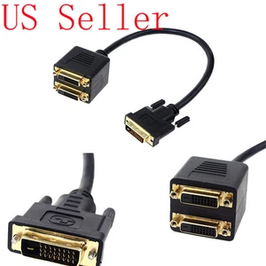 DVI-D (DUAL LINK) Male to DVI-D (DUAL LINK) Female X2 Video Splitter - Picture 1 of 3