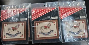 Vintage LOT of 15 Banar Designs Cross Stitch Rocking Horse Sealed Kits New - Picture 1 of 2