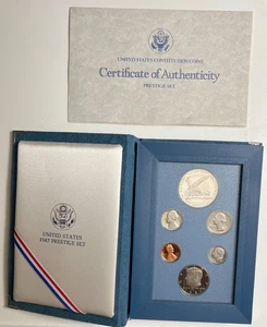 1987 Silver PRESTIGE US Mint Proof Set Complete & Original w/ Box and COA - Picture 1 of 4