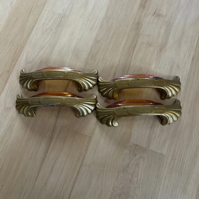 Tiradores de cajón Art Deco cascada tiradores años 30 ámbar baquelita celuloide lote 4 MCM Foto 1 de 4