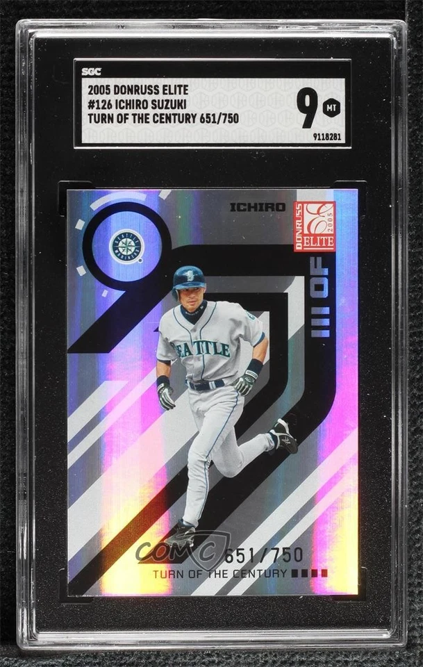 2005 Donruss Elite Turn of the Century /750 Ichiro Suzuki #126 SGC 9 MINT HOF - Image 1 of 2