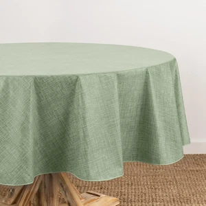 Monterey Linen Inspired Water- and Stain-Resistant Vinyl Tablecloth with Flannel - Picture 1 of 12