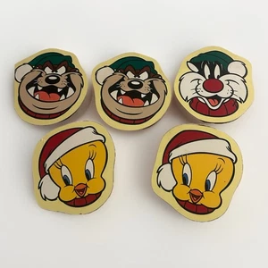 Vintage Looney Tunes Weihnachten Untersetzer Tasmanischer Teufel Tweety Vogel Sylvester 90er - Bild 1 von 6
