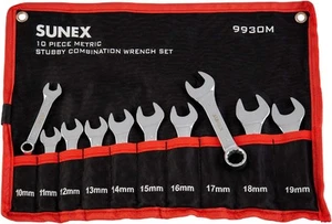 Sunex Tools 9930M Metric Stubby Combination Wrench Set, Metric, Silver - Picture 1 of 5