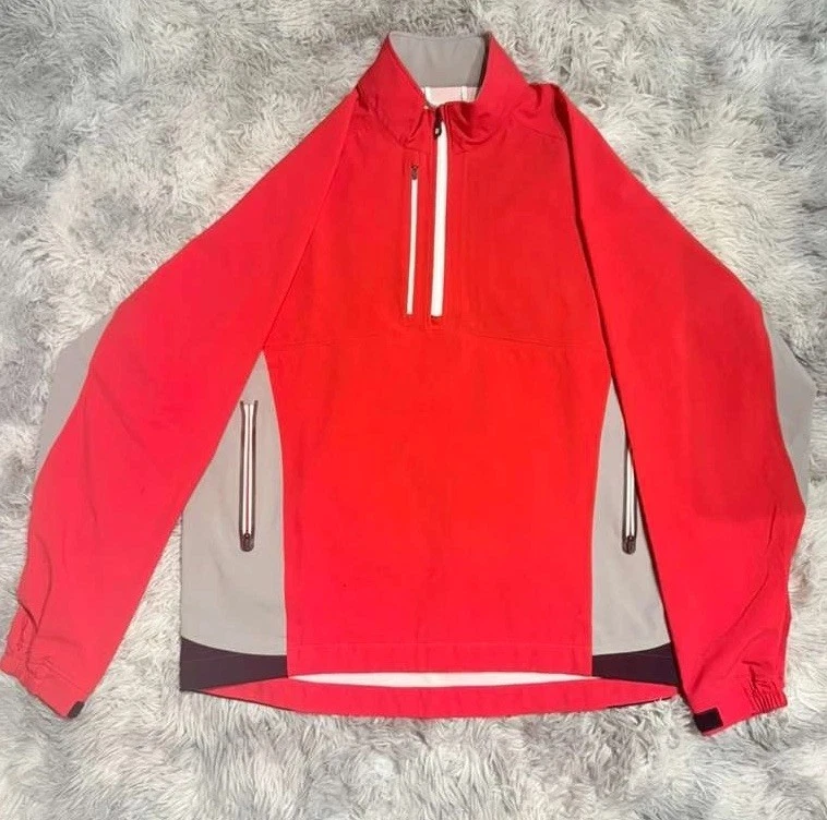 Pulôver de golfe FootJoy DryJoys Tour XP jaqueta impermeável masculina grande vermelha meio zíper - Imagem 1 de 4