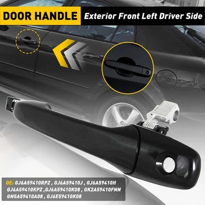Black Door Handle Exterior Front Driver Side For 2004-09 Mazda 3 2012-17 Mazda 5 - Imagem 1 de 4
