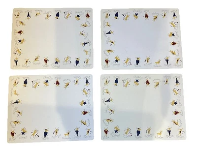 Pottery Barn Santa Reindeer Rudolph Cork Place Mats Christmas Placemats - Set 4 - Image 1 of 4