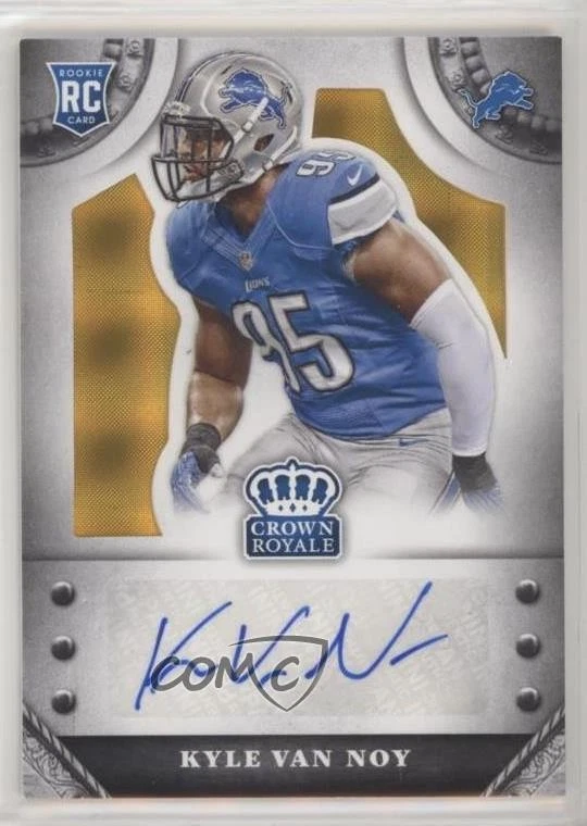 2014 Panini Crown Royale Rookie Signatures Gold Plaid /15 Kyle Van Noy Auto RC - Image 1 of 2