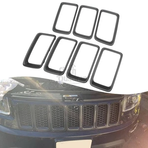 7pcs Gray Front Honeycomb Grills Exterior Trim For Jeep Grand Cherokee 2014-2016 - Picture 1 of 23