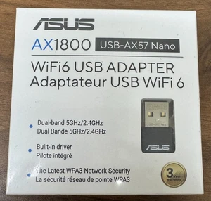 ASUS - USB-AX57 Nano AX1800 Dual-Band Wi-Fi 6 USB Netzwerkadapter - Schwarz - Bild 1 von 2