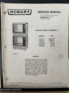 Hobart Kreiselbacköfen/Wärmer Serviceanleitung (HRO101) - Bild 1 von 3