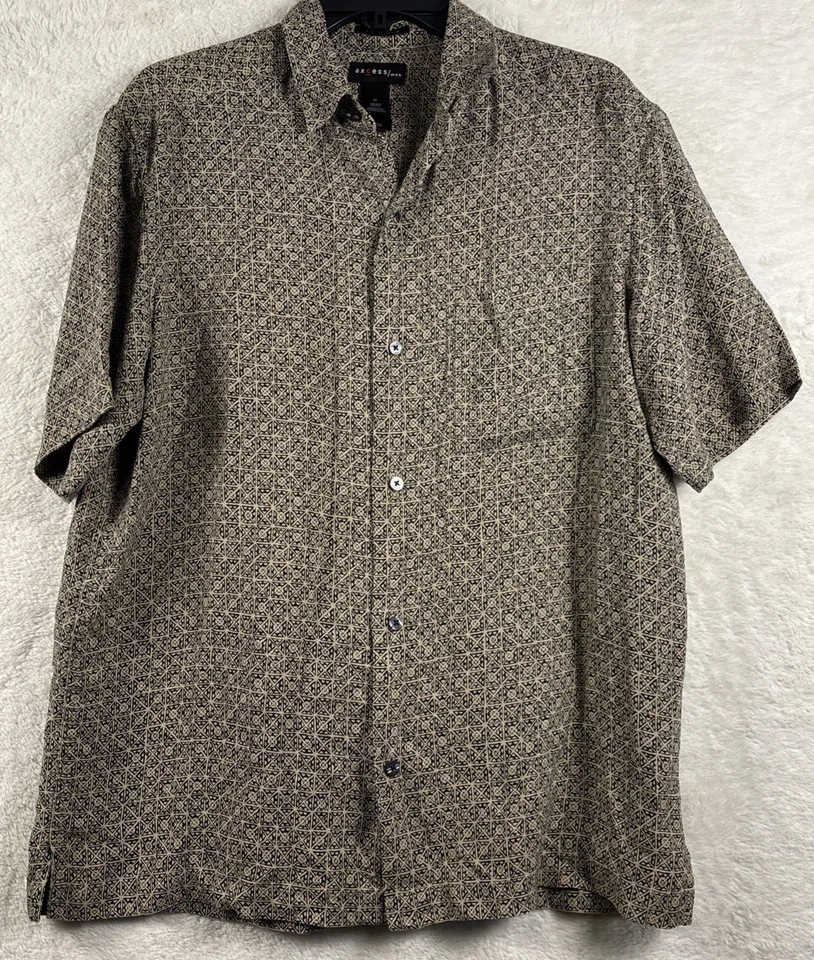 Axcess Men’s Button Up 100% Silk  - Image 1 of 4