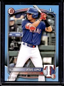 2025 Bowman Jesus Lopez 1st Sky Blue Border #23/499 Rangers - Picture 1 of 2