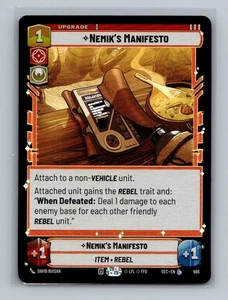 Nemik's Manifesto 666 Hyperspace Secrets of Power - Star Wars Unlimited - Picture 1 of 2