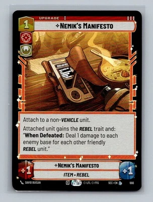 Nemik's Manifesto 666 Hyperspace Secrets of Power - Star Wars Unlimited - Image 1 of 2