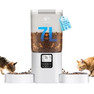 Timed Automatic Cat Feeder 2 Cats with Slow Feed: Dual Automatic Dog Feeder w... - Foto 1 di 9