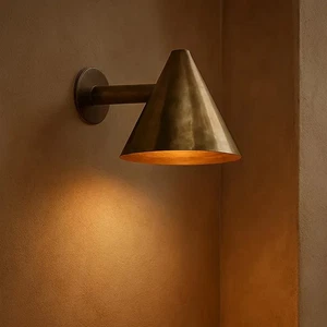 Minimalistic Sconce Wall Light Fixture Italian Brass Mid Century Modern Wall Lam - Picture 1 of 9