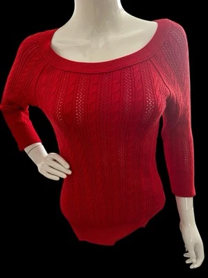 American Eagle Outfitters Womens Wool Blend Sweater Sz M, Red  3/4 Sleeves - Image 1 of 4