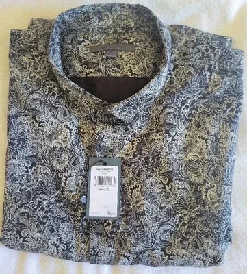 NEW $248 JOHN VARVATOS COTTON BLACK WHITE FLORAL BUTTON DOWN SHIRT SIZE XL - Image 1 of 4