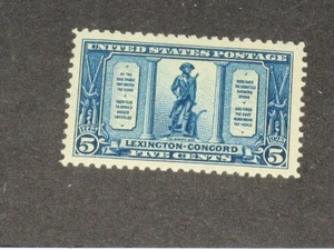 US Scott #619 Mint HInged VF 5 Cent 1925 Emissione Lexington-Concord - Foto 1 di 1
