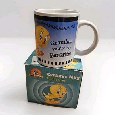 Looney Tunes Tweety Bird coffee mug, Says "Grandma You're My Favorite" - Image 1 of 4