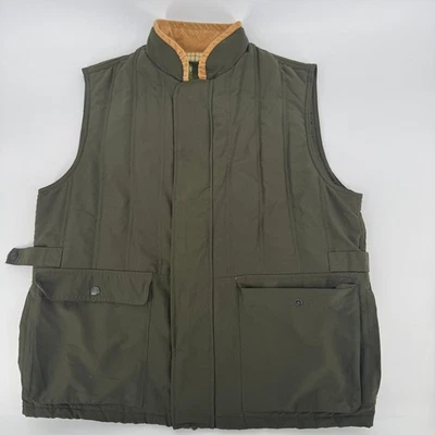 VTG Orvis Quilted Vest Large Sporting Tradition Men Olive Green Corduroy Collar - Image 1 of 4