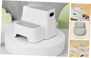 2 Step Stool for Kids, Anti-Slip Toddler Step Stool Toilet Potty Training Gray - Picture 1 of 7