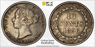 1896 Newfoundland 10 Cents PCGS VF30 Lot#G1228 Silver! - Image 1 of 4