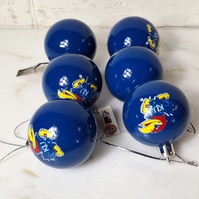 Juego de 6 KANSAS JAYHAWKS----3" ADORNO PLÁSTICO--AZUL Foto 1 de 3