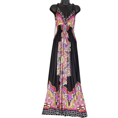 Arden B. макси платье пейсли многоцветный без рукавов v-образным вырезом со сборками талии размер S - Изображение 1 из 4