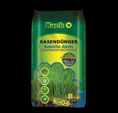 Hack Rasendünger Subtilis Aktiv 8 kg gegen Moos Filz Mikroorganismen organisch - Bild 1 von 2