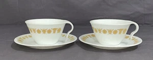 2 Corelle Corning *Butterfly Gold* Hook Handle Cups & Saucers Vintage - 200ml - Picture 1 of 6